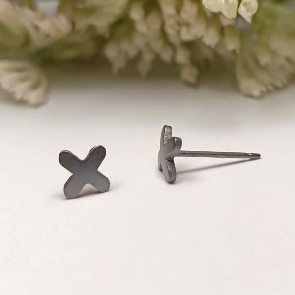 X MARKS THE SPOT STUDS (Black Satin)