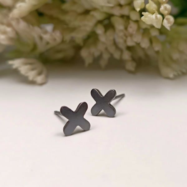 X MARKS THE SPOT STUDS (Black Satin) - Image 2