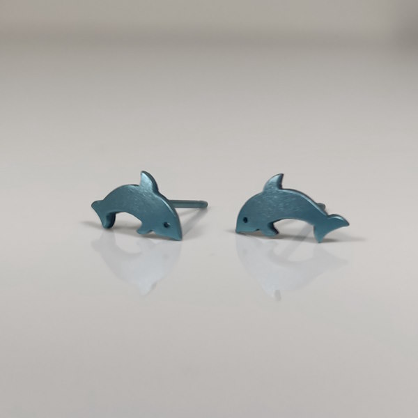 DOLPHIN STUDS (Light Blue)