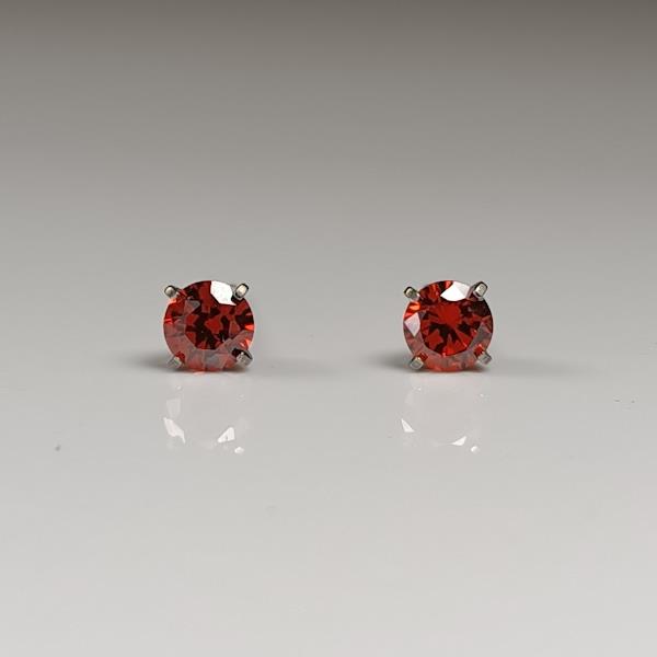 January Birthstone Studs – CZ Garnet