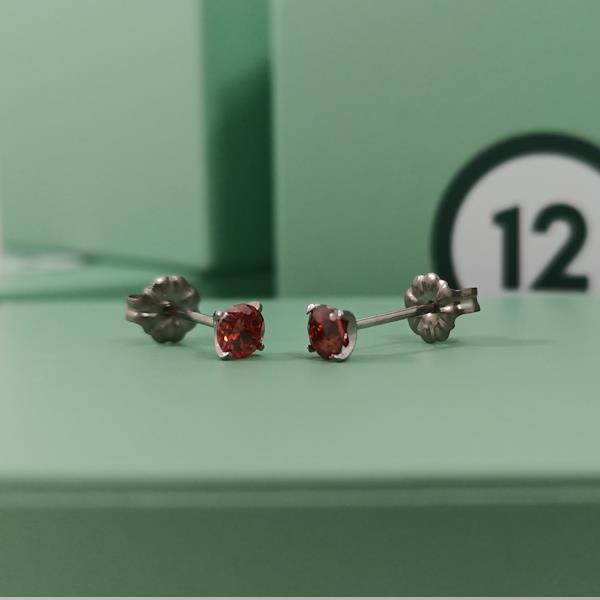 January Birthstone Studs – CZ Garnet