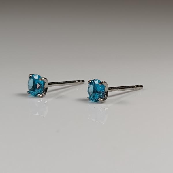 December Birthstone Studs – CZ Blue Zircon