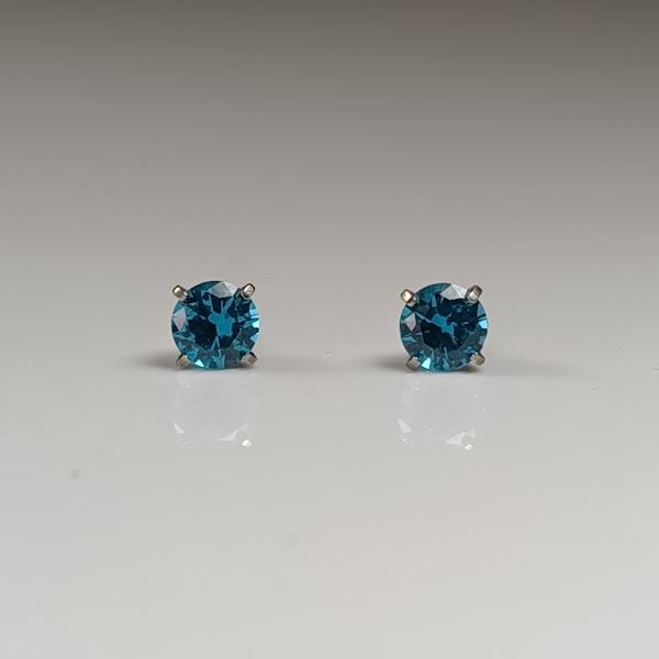 December Birthstone Studs – CZ Blue Zircon