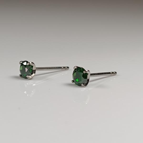 May Birthstone Studs – CZ Emerald