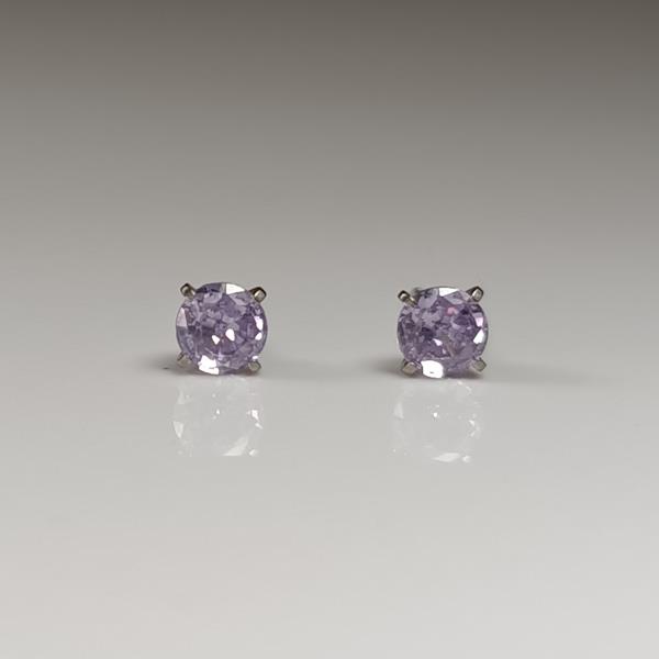 June Birthstone Studs – CZ Alexandrite