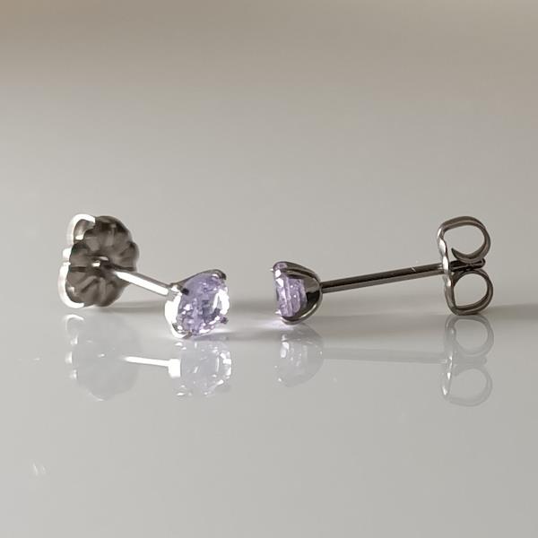 June Birthstone Studs – CZ Alexandrite