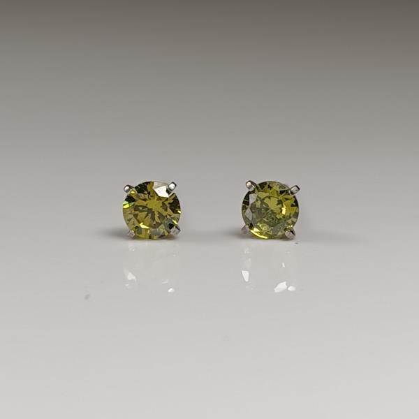 August Birthstone Studs – CZ Peridot