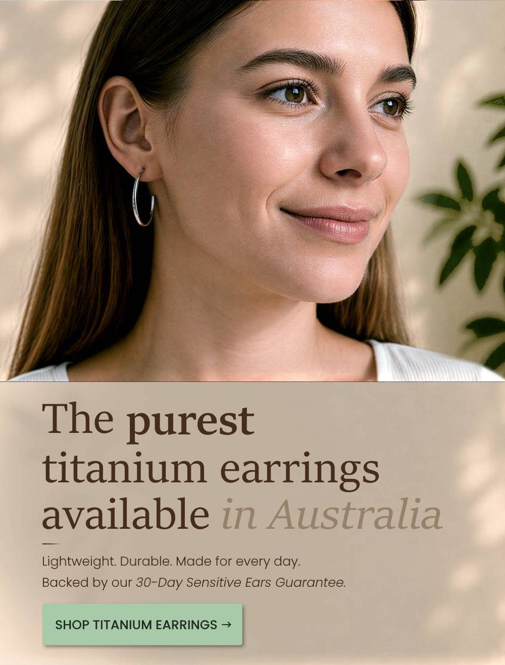 The purest titanium earrings available in Australia.